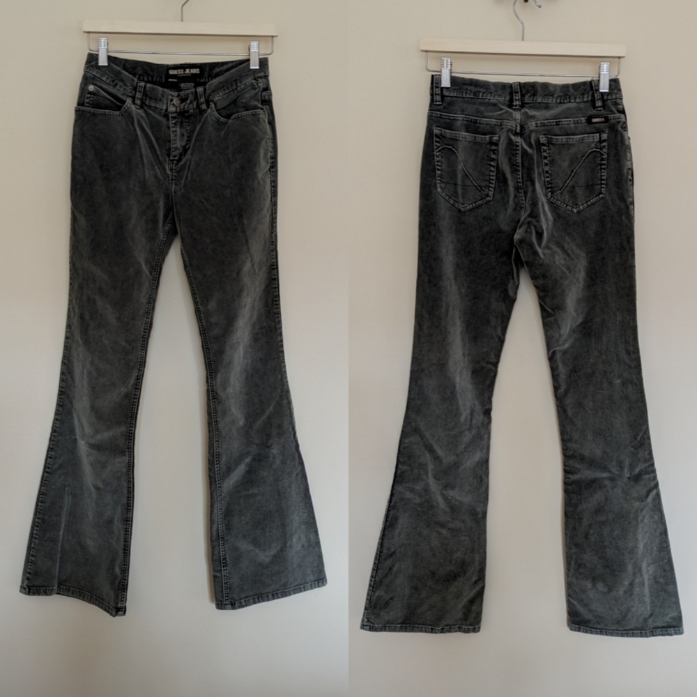 Guess jeans textured flared pants 28 y2k
